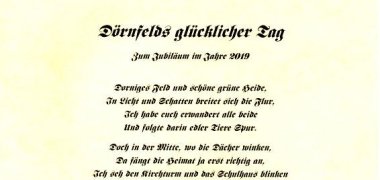 Gedicht Dörnfeld!Dörnfelds glücklicher Tag